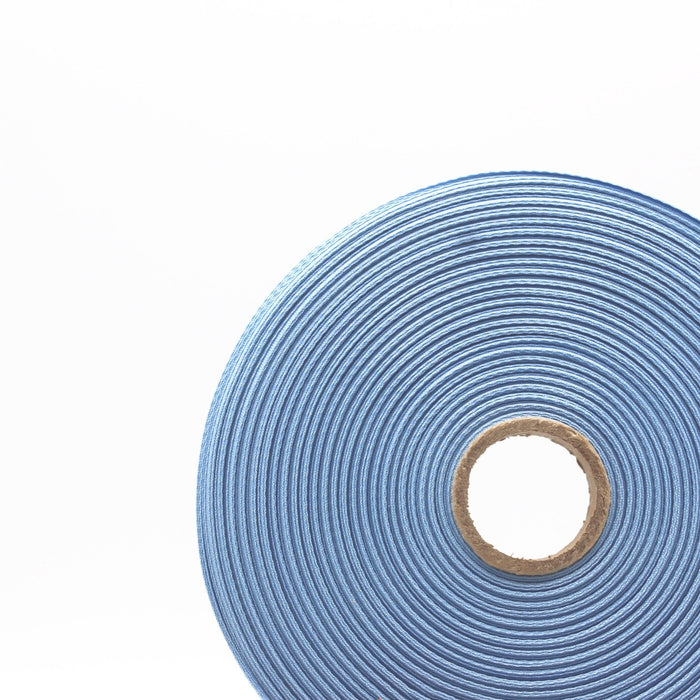 Ruban de sergé bleu ciel 10mm - Galette de 50 mètres - Fabrication française - TissusPapi.com