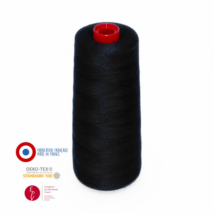 Cône de fil noir - 4300m - Fabrication française - Oeko - Tex - TissusPapi.com