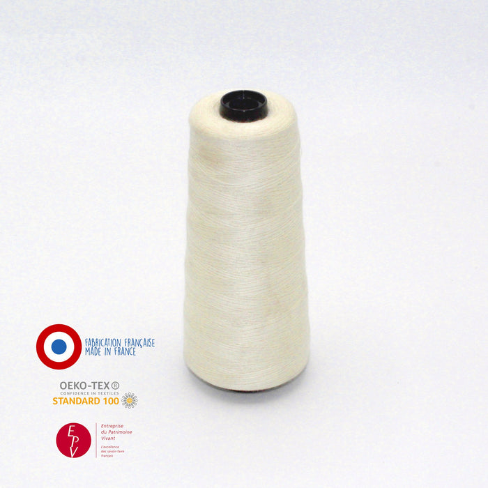 Cône de fil écru - 4300m - Fabrication française - Oeko - Tex - TissusPapi.com