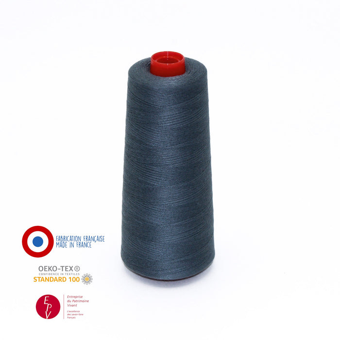 Cône de fil gris moyen - 4300m - Fabrication française - Oeko - Tex - TissusPapi.com
