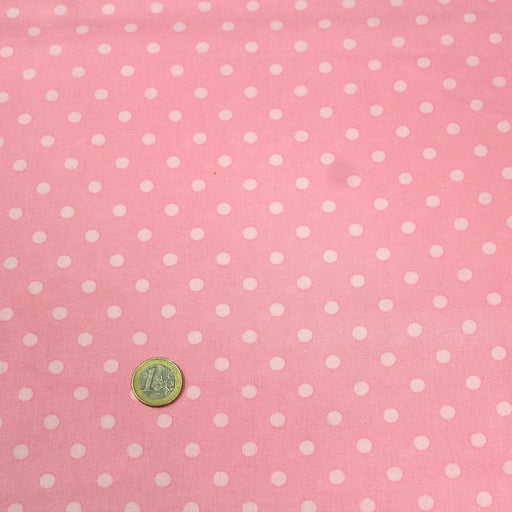 Tissu de coton rose à pois roses pâle 6mm - COLLECTION POLKA DOT - TissusPapi.com