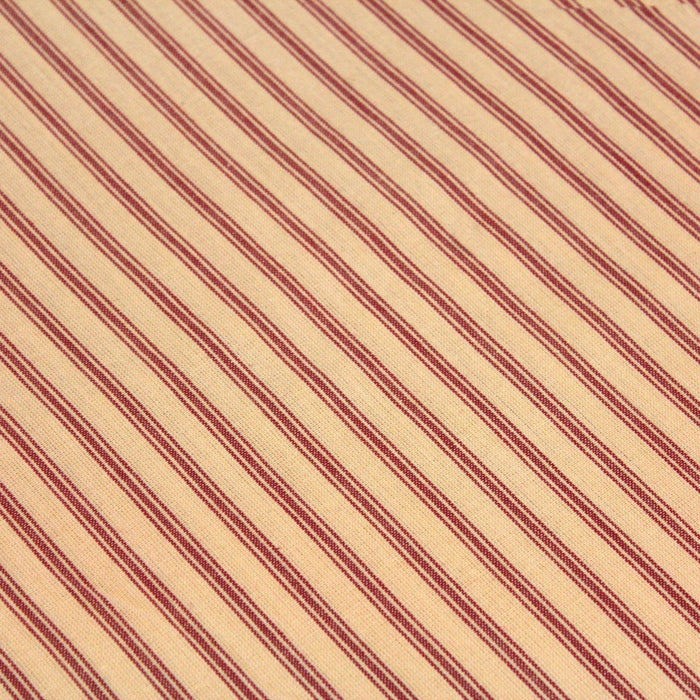 Tissu cotonnade, crème à rayures rouges - TissusPapi.com