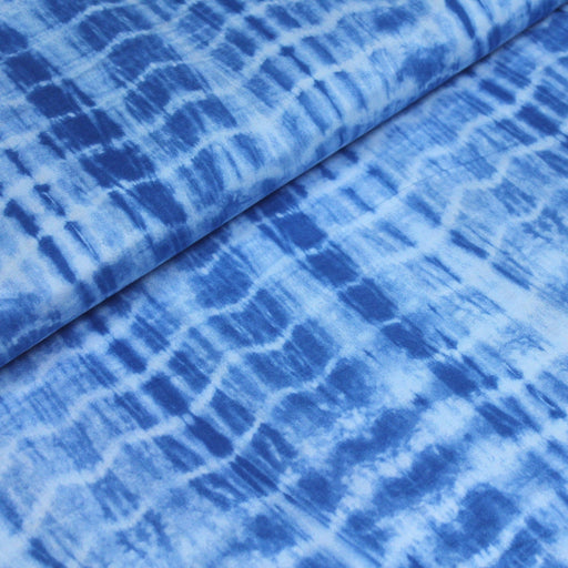 Tissu de coton tie & dye bleu des mers - TissusPapi.com