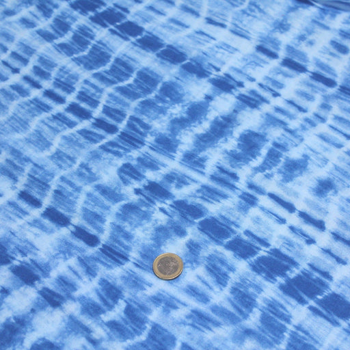 Tissu de coton tie & dye bleu des mers - TissusPapi.com