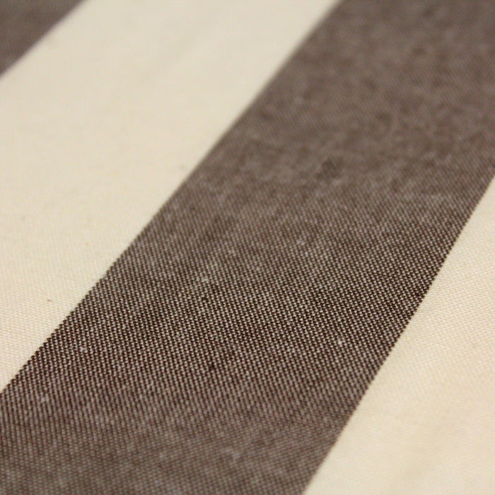 Tissu toile transat de coton HONFLEUR aux rayures marron & écrues - Fabrication française - TissusPapi.com