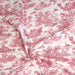 Tissu de coton toile de Jouy traditionnelle, grande largeur 280cm, fond écru & motif rouge framboise - Oeko-Tex
