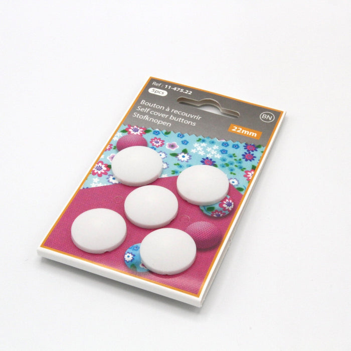 Lot de 5 boutons à recouvrir, 22mm - TissusPapi.com