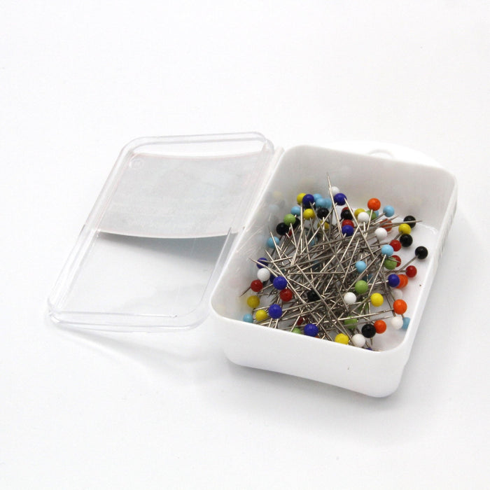 Boîte de 100 épingles de couture extra - longues à tête de verre - TissusPapi.com