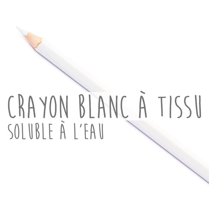 Crayon craie à tissus soluble à l'eau, blanc - TissusPapi.com
