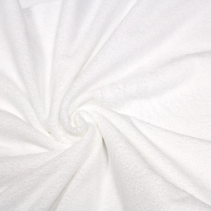 Tissu éponge de fibre de bambou qualité extra, blanc - Oeko-Tex - tissuspapi