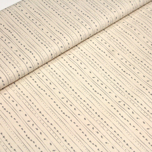 Tissu de coton de Noël scandinave aux décorations de Noël grises, fond écru - TissusPapi.com