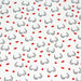 Tissu popeline de coton BOOBS aux seins, bouches & petits coeurs rouges, fond blanc