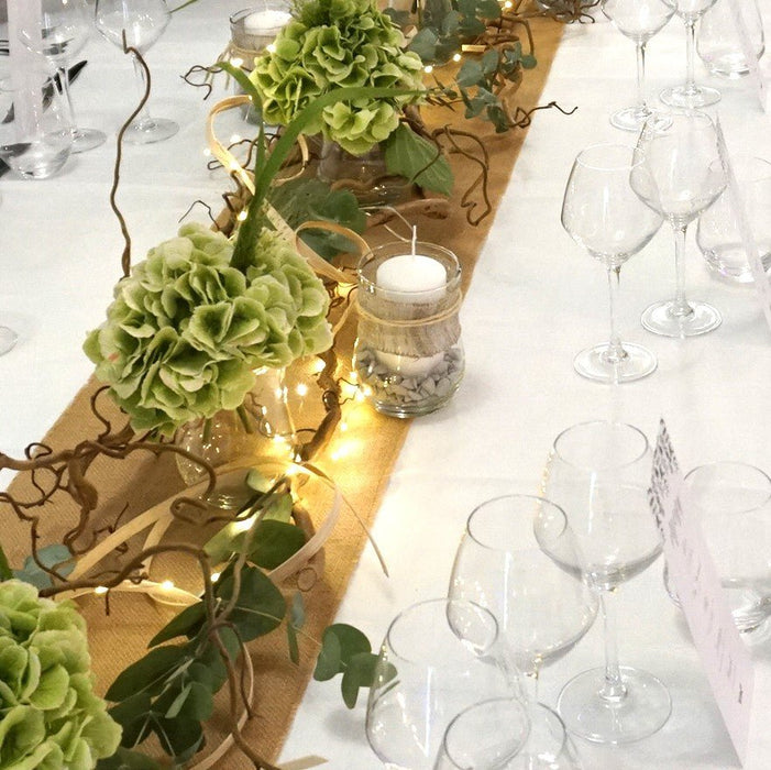 Chemin de table au mètre toile de jute de 35cm de large - Fabriqué en France - TissusPapi.com
