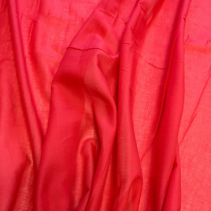 Tissu voile de coton uni rouge - TissusPapi.com