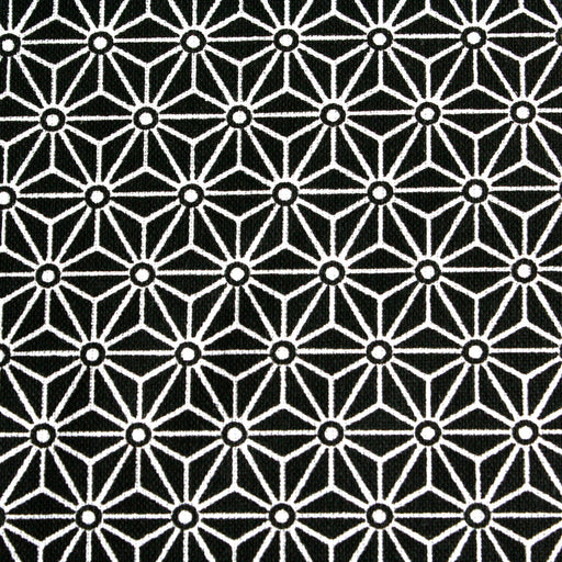 Tissu de coton saki motif traditionnel japonais géométrique ASANOHA noir & blanc - Oeko-Tex - tissuspapi