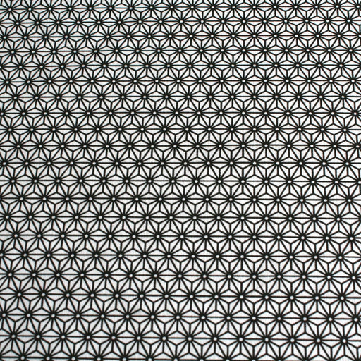 Tissu de coton saki motif traditionnel japonais géométrique ASANOHA blanc & noir - Oeko-Tex