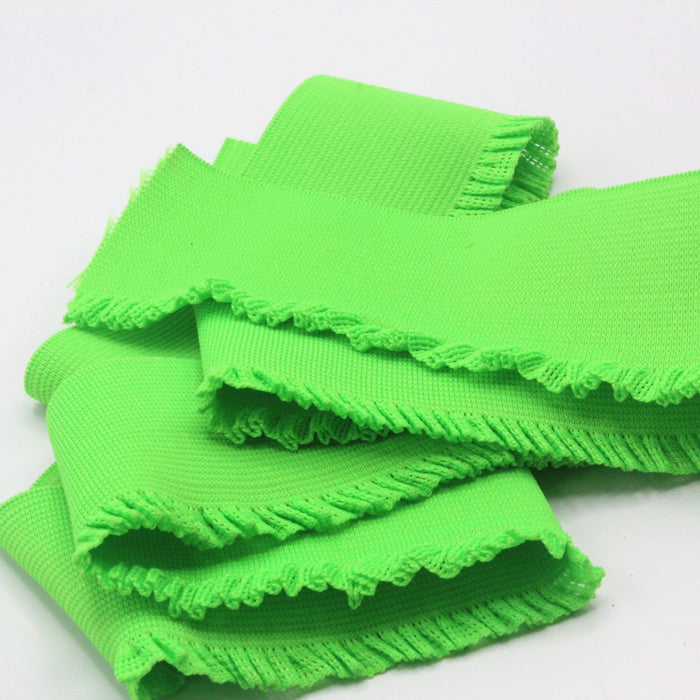 Ruban élastique jupe froufrou - Bord - côte pour jupe vert fluo, 6cm - TissusPapi.com