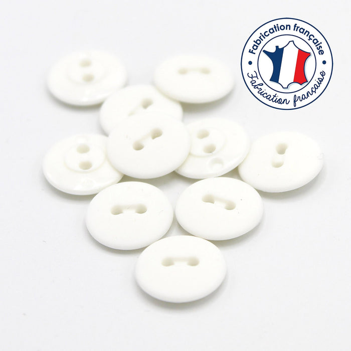 Lot de 10 boutons blanc cassé, 15mm - TissusPapi.com