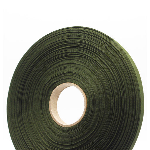Ruban de sergé vert olive 10mm - Galette de 50 mètres - Fabrication française - TissusPapi.com