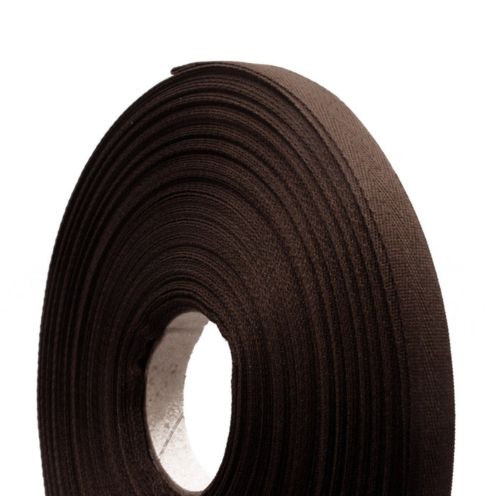 Ruban de sergé marron nougatine 10mm - Galette de 50 mètres - Fabrication française - TissusPapi.com