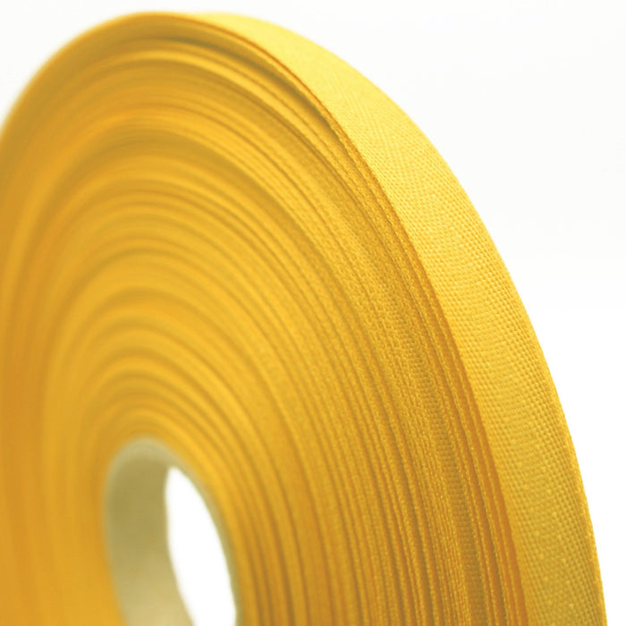 Ruban de sergé jaune jonquille 10mm - Galette de 50 mètres - Fabrication française - TissusPapi.com