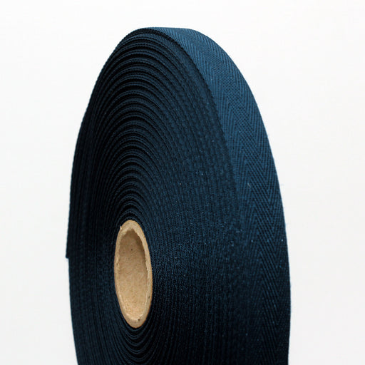 Ruban de sergé bleu jean 10mm - Galette de 50 mètres - Fabrication française - tissuspapi