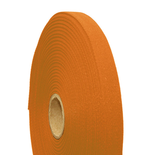 Ruban de sergé orange citrouille 10mm - Galette de 50 mètres - Fabrication française - tissuspapi