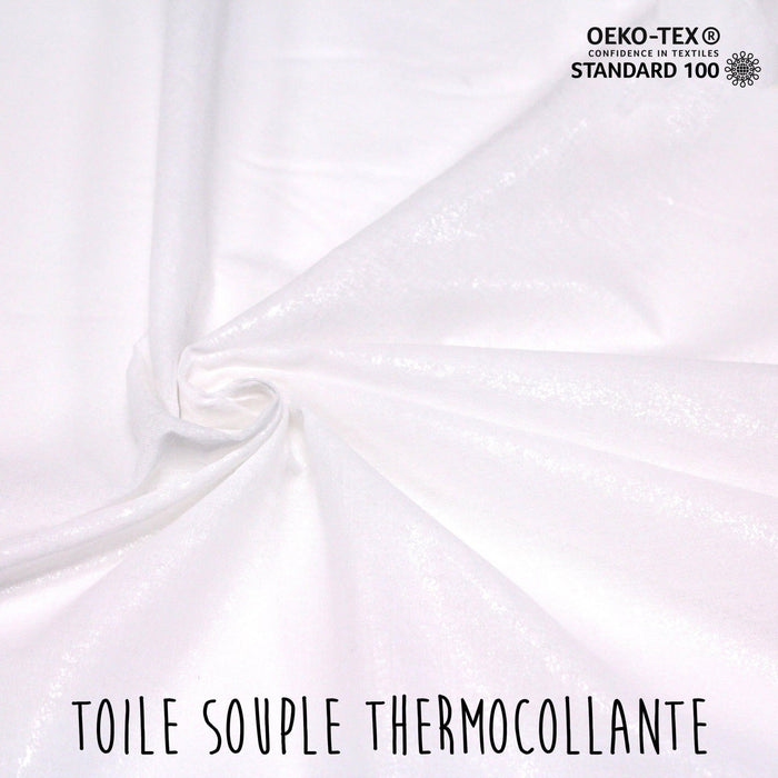 Tissu toile thermocollante 100% coton : souple, rigide, noir, blanc - OEKO - TEX - TissusPapi.com