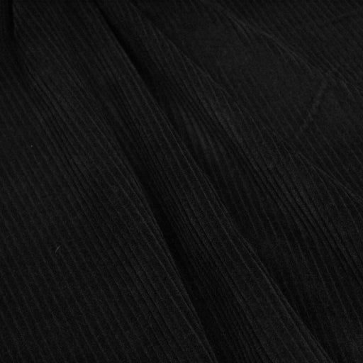 Tissu velours côtelé grosses côtes 100% coton noir - OEKO-TEX® - tissuspapi