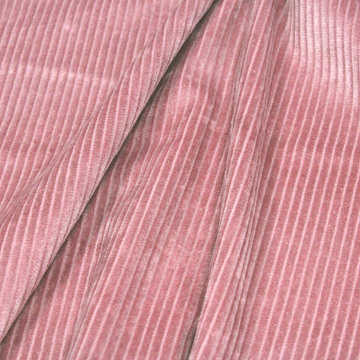 Tissu velours côtelé grosses côtes 100% coton rose indien - OEKO-TEX® - tissuspapi