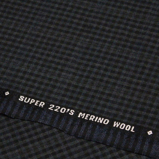 Tissu draperie de laine super 220's 100% laine mérinos à carreaux vert, noir & bleu - tissuspapi