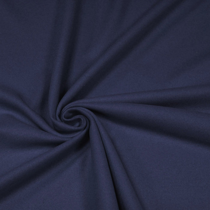 Tissu drap de laine bleu indigo uni - Fabrication italienne - TissusPapi.com