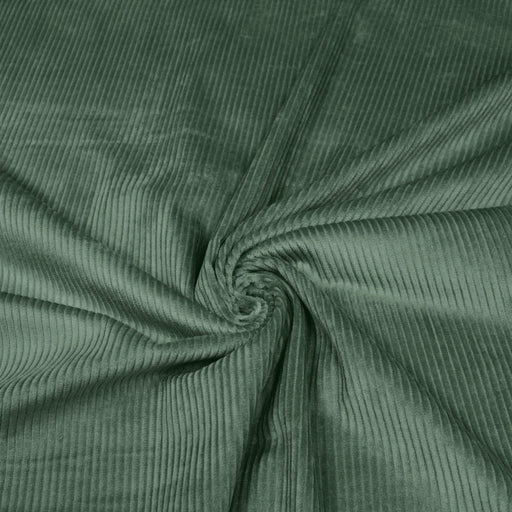 Tissu velours côtelé grosses côtes 100% coton vert anglais - OEKO-TEX® - tissuspapi