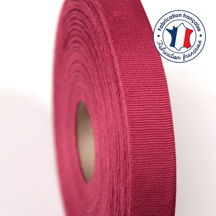 Ruban gros grain rose byzantin 14mm - Galette de 50 mètres - Fabrication française - TissusPapi.com