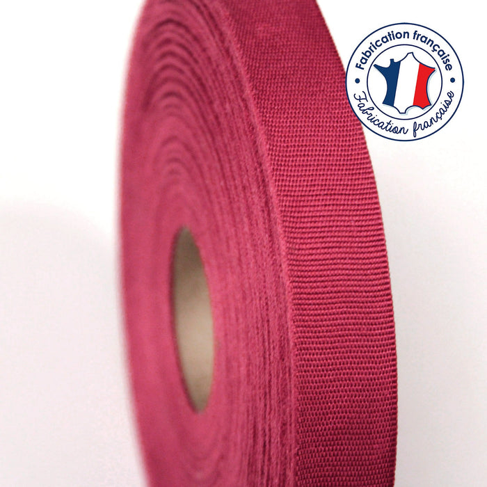 Ruban gros grain rose byzantin 14mm - Galette de 50 mètres - Fabrication française - tissuspapi