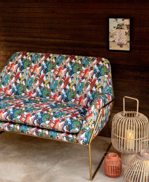 Tissu gabardine coton imprimée motif japonais GEISHA - 280gr - m2 - TissusPapi.com
