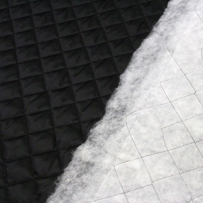 Tissu Doublure matelassée noire, ouatine blanche - TissusPapi.com