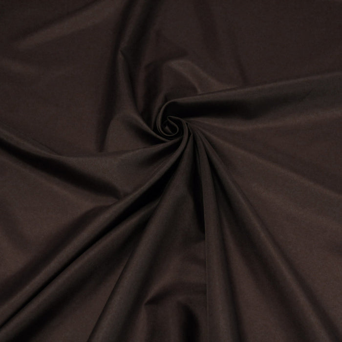 Tissu doublure pongé acetate marron chocolat uni - TissusPapi.com