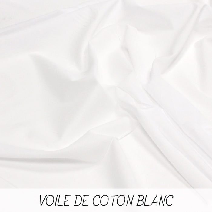 Tissu voile de coton uni blanc - COLLECTION TÉNÉRÉ - TissusPapi.com