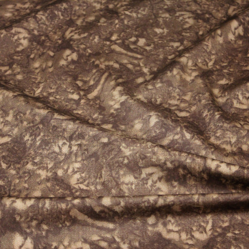 Tissu popeline de coton faux - uni marbré marron chocolat - TissusPapi.com