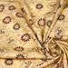 Tissu popeline de coton LE SCEAU DU ROI DE FRANCE, sceaux, couronnes et fleurs, tons jaune blés - tissuspapi