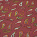 Tissu jacquard bordeaux aux motifs cachemire jaunes et rouges - COLLECTION JACQUARD GEORGES - Fabriqué en France - tissuspapi