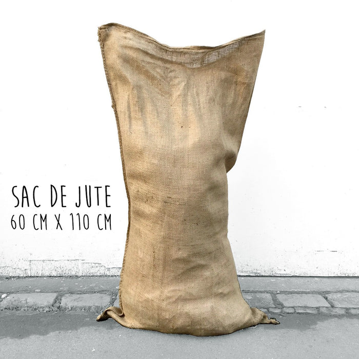 Sac de jute en toile naturelle, 60cm x 110cm - TissusPapi.com