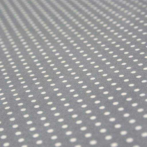 Tissu popeline de coton gris moyen à pois blancs - COLLECTION POLKA DOT - Oeko - Tex - TissusPapi.com