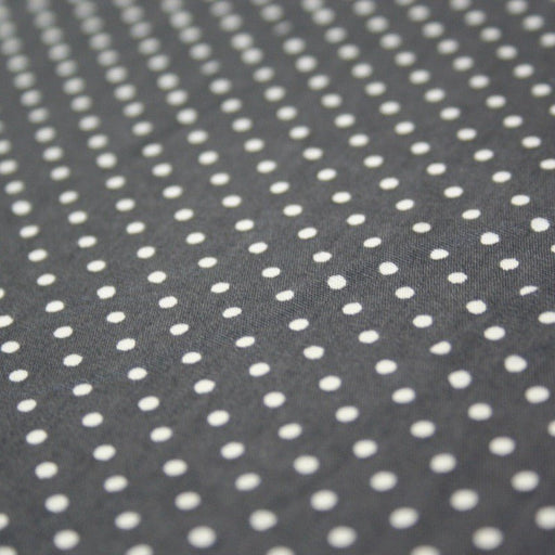 Tissu popeline de coton gris souris à pois blancs - COLLECTION POLKA DOT - Oeko - Tex - TissusPapi.com