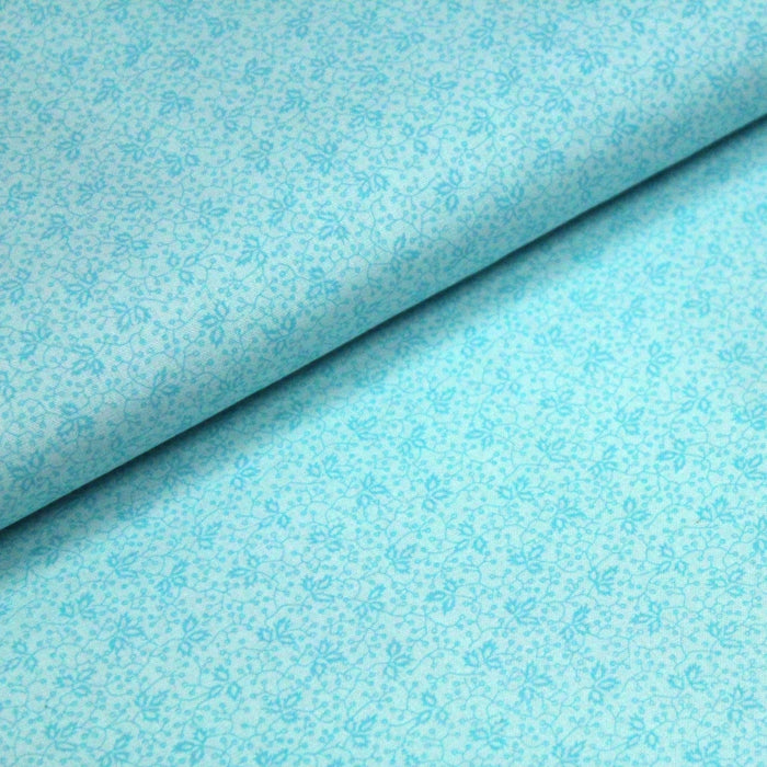 Tissu de coton "Marylebone" : fleurs bleues d'eau - COLLECTION PATCHWORK - TissusPapi.com