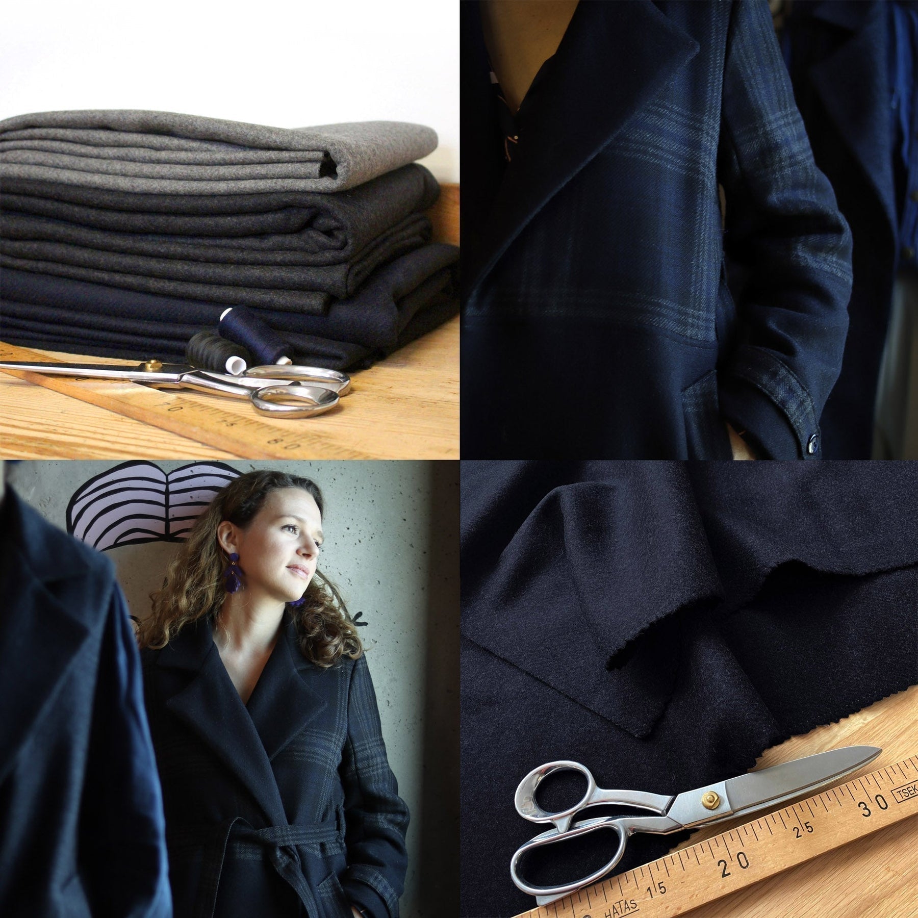 Trois draps de laine italiens et un tartan à -35% ! 100% fabrication italienne - TissusPapi.com