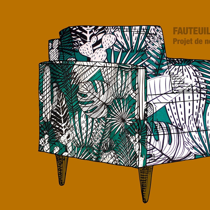 Le fauteuil de Marie : quand le tissu tropical débarque dans la maison ! - TissusPapi.com