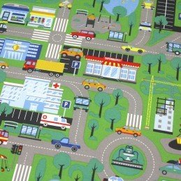 Voitures, camions, fusées - TissusPapi.com