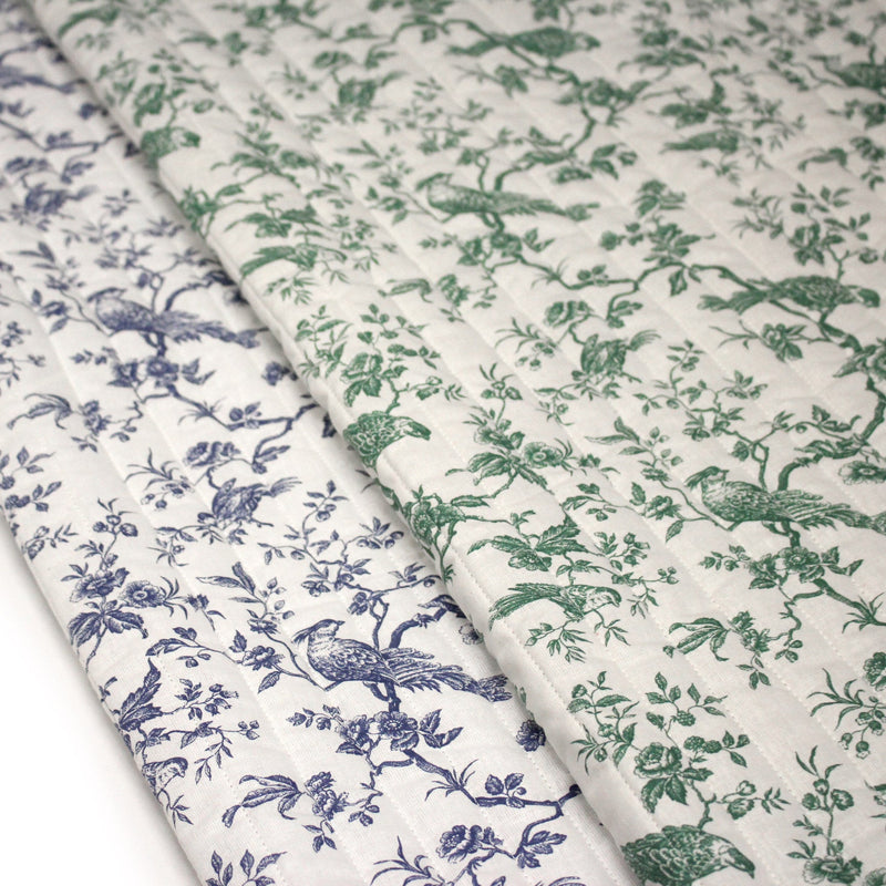 Tissu matelassé TOILE DE JOUY : trois motifs, deux couleurs, cinq tissus ! - TissusPapi.com